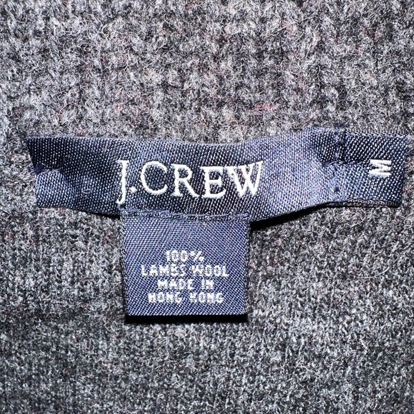 J. Crew Gray Red Fair Isle Lambswool 1/4 Zip Pullover Sweater - Picture 10 of 14